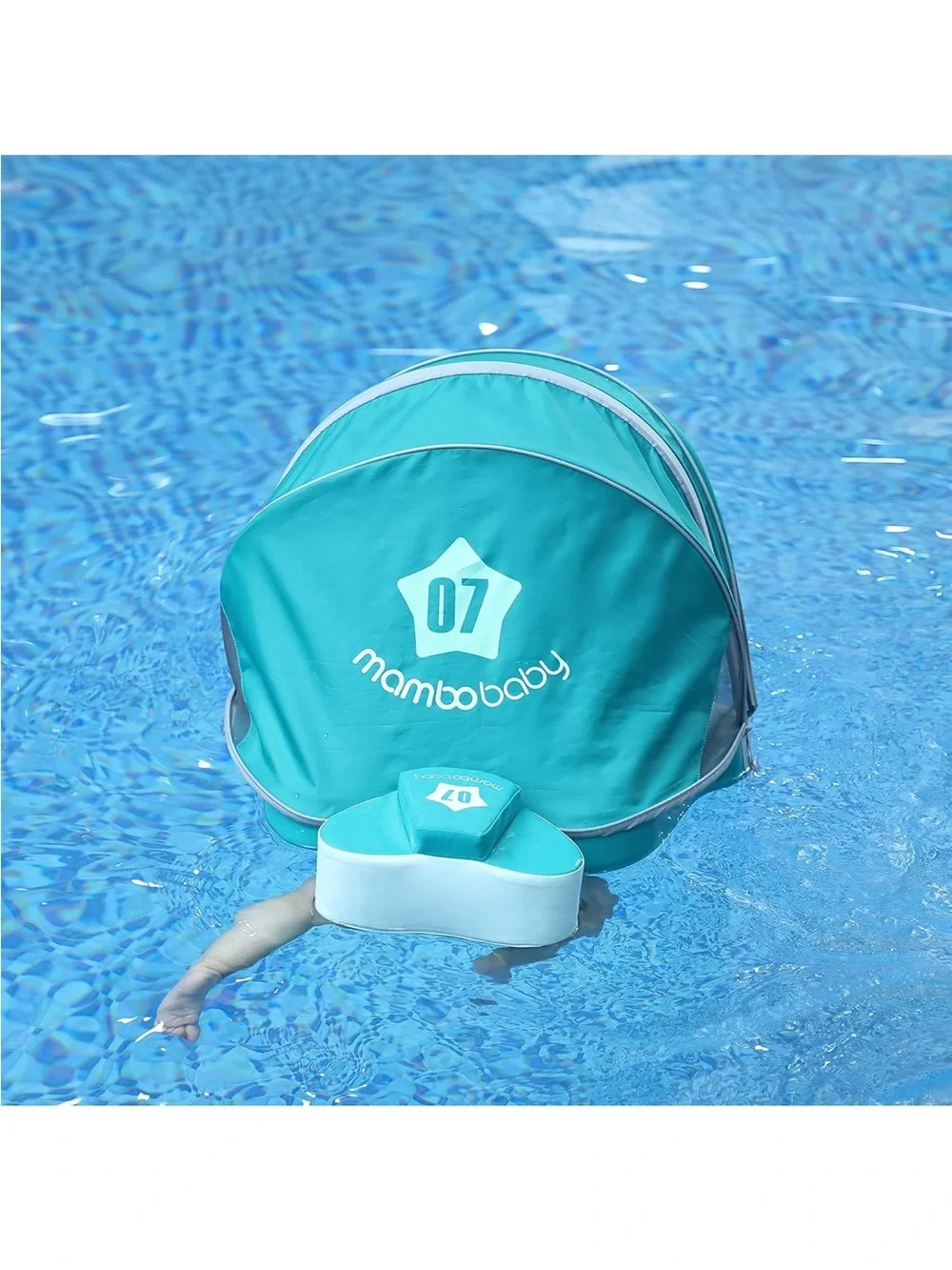 Mambo Baby Teal Swim Float with UPF50+ Sun Canopy